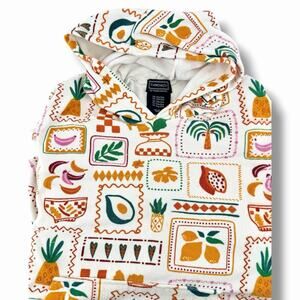 Throwzy by Marlo OS Tropical fruit Cozy Cover Up Hoodie Dress Poncho